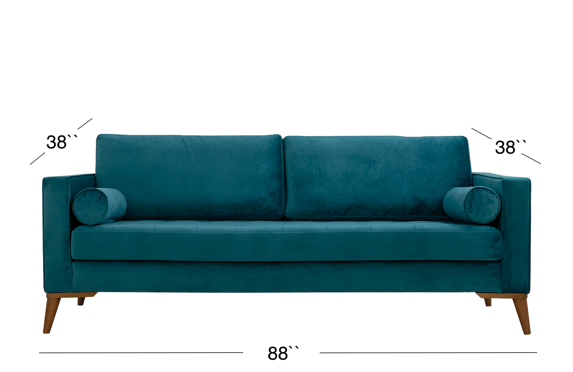Midtown Sofa - Turquoise - Velvet